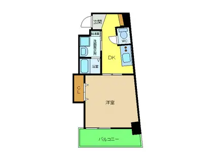 ウイングなかもず(1DK/7階)の間取り写真