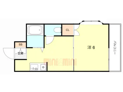 ハイツ天光(1K/4階)の間取り写真