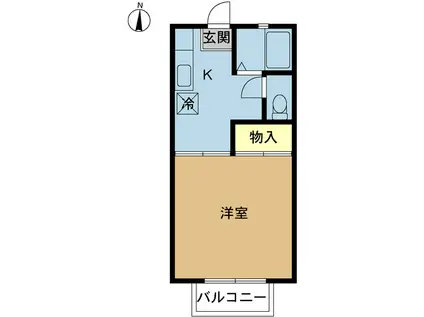 メイプルタウン(1K/1階)の間取り写真