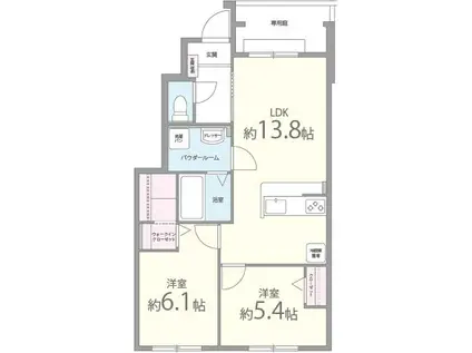 サンテ ドミール(2LDK/1階)の間取り写真