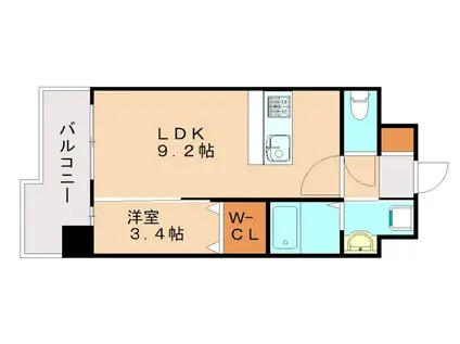 LIFEFIELD原町駅前(1LDK/4階)の間取り写真