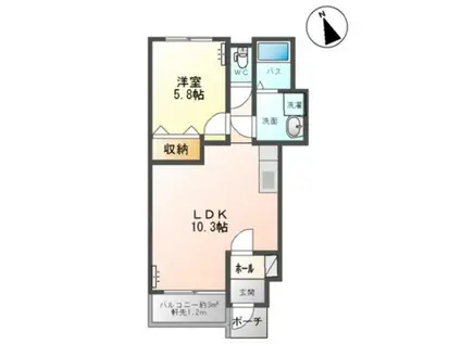 アーバン21II(1LDK/1階)の間取り写真