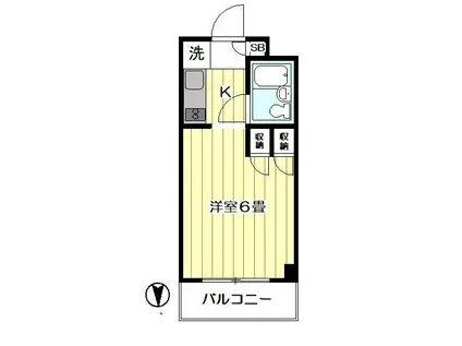 アスペンハイツ(1K/4階)の間取り写真