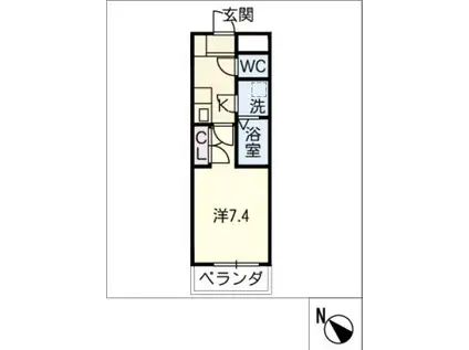 ヌーベルポルト本山(1K/2階)の間取り写真