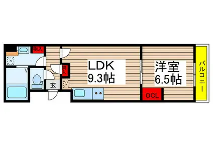 RCレジ大和田(1LDK/3階)の間取り写真