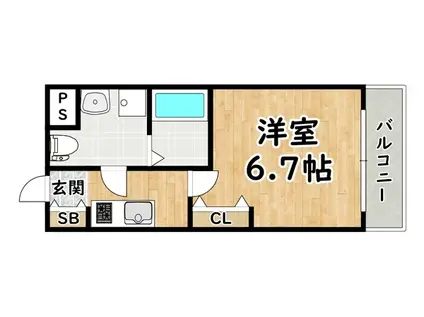 レジュールアッシュ塚本(1K/3階)の間取り写真