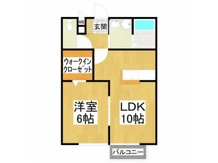 グランドゥールコート(1LDK/1階)の間取り写真