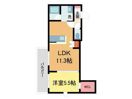 西宮市松下町ヘーベルメゾン(1LDK/3階)の間取り写真