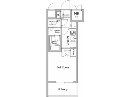 ハーモニーレジデンス川崎002(1K/11階)の間取り写真