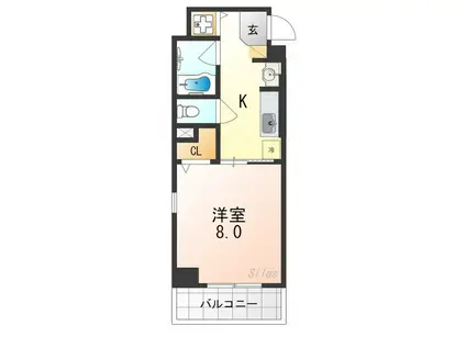 THE BASE四条大宮(1K/4階)の間取り写真