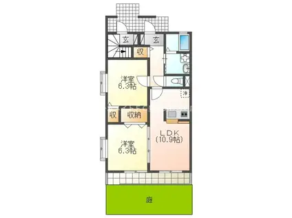 LIBERTE(2LDK/1階)の間取り写真