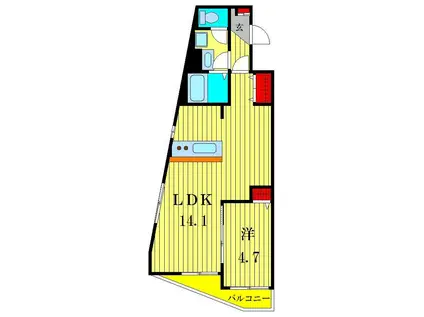 LCプレイス(1LDK/3階)の間取り写真