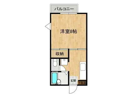 コンフォート黒髪(1K/2階)の間取り写真