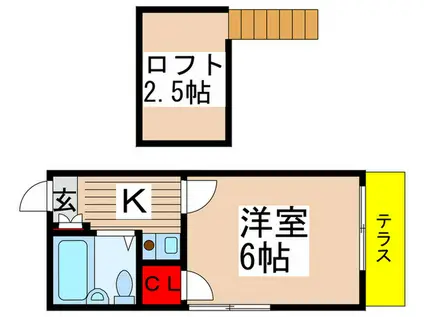 メゾン・トヤマ(1K/1階)の間取り写真