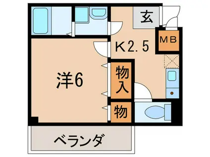 エクセランI(1K/1階)の間取り写真