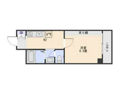 ペガサス6(1K/3階)の間取り写真