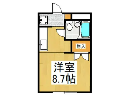 ツインズ・S(ワンルーム/2階)の間取り写真