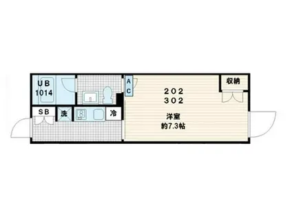 フレア代々木(1K/2階)の間取り写真