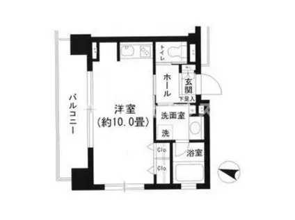 クリオ文京小石川(ワンルーム/6階)の間取り写真