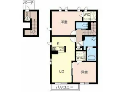 シャーメゾン尾崎(2LDK/2階)の間取り写真