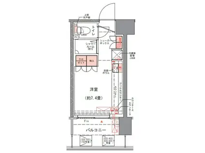 コムレジ赤羽 社会人棟(ワンルーム/6階)の間取り写真