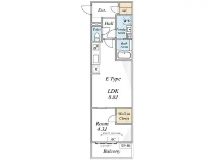 リブリ・小田急相模原(1LDK/2階)の間取り写真