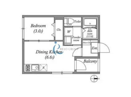 ハーモニーテラス平野ドゥエ(1DK/1階)の間取り写真