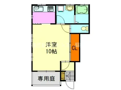 葛城レジデンス(1DK/1階)の間取り写真