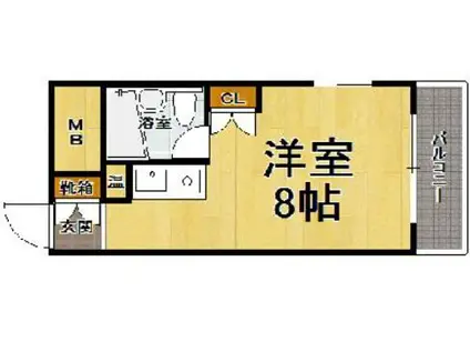 ハッピーエステート大濠(ワンルーム/5階)の間取り写真