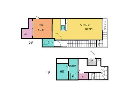 GRANDTIC LUCE 志賀本通(1LDK/1階)の間取り写真