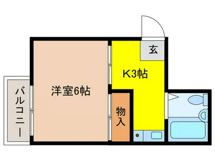グレーシィ都島(1K/3階)の間取り写真