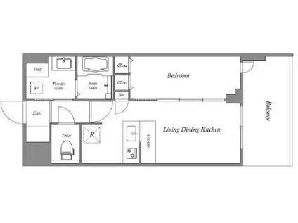 スプランディッド難波キャトル(1LDK/4階)の間取り写真