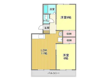 マンション110(2LDK/2階)の間取り写真