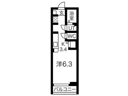 RS RESIDENCE(ワンルーム/1階)の間取り写真