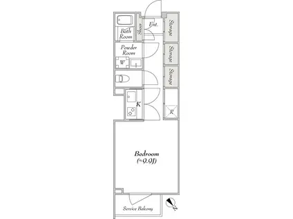 LUMIEC UN UEHARA ルミークアン上原(1K/3階)の間取り写真