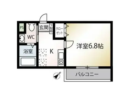 MQUARTO湘南海岸公園I(1K/1階)の間取り写真