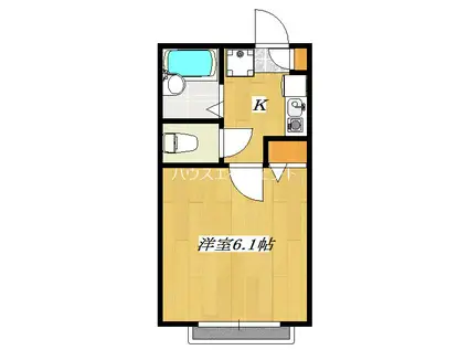 アルシオンハイツ葛西(1K/2階)の間取り写真