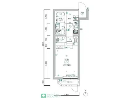 REGOLITH KITAAYASE(2K/1階)の間取り写真