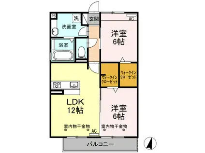 RECENTE和田 A(2LDK/2階)の間取り写真