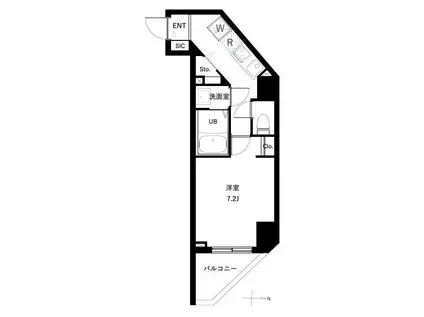 オープンブルーム入谷(1K/5階)の間取り写真