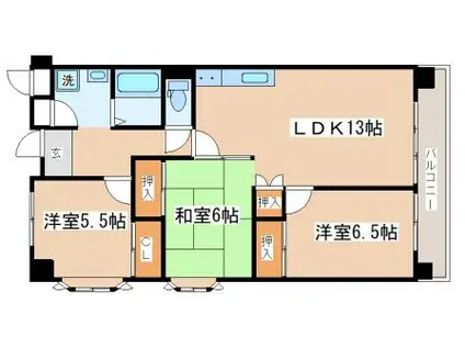 ベラヴィスタ垂水(3LDK/2階)の間取り写真