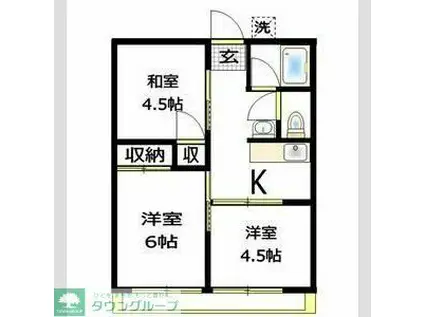 シティハイムTH(3K/1階)の間取り写真