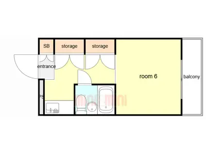 アーバンヴィレッジ武庫之荘(ワンルーム/3階)の間取り写真