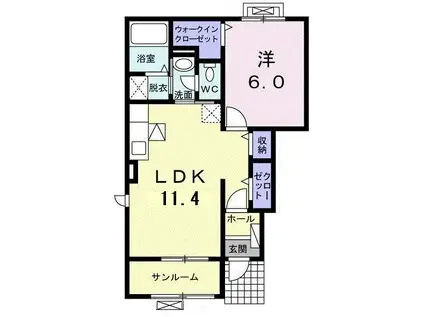 ブラッサム コート II(1LDK/1階)の間取り写真