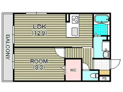 シャーメゾン千鳥(1LDK/1階)の間取り写真