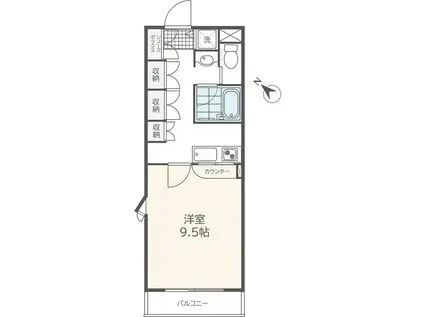 リバーパークせりがや(1K/3階)の間取り写真