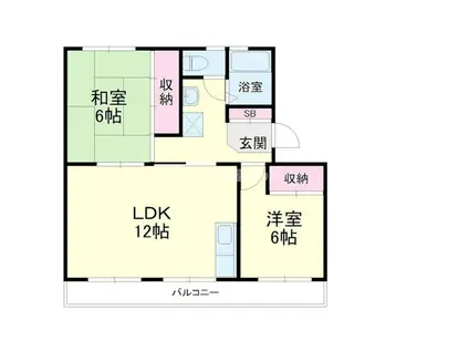 武藤ハイツII(2LDK/2階)の間取り写真