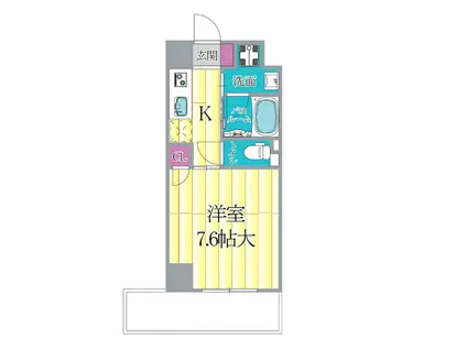 カーサ・ロイヤル吹田内本町(1K/7階)の間取り写真