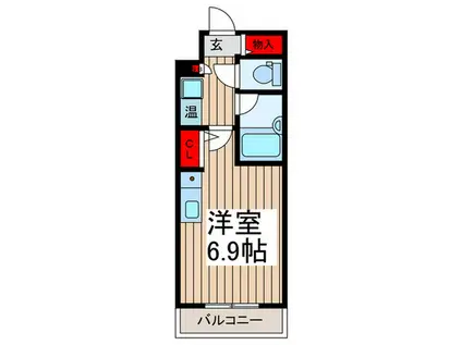 アンセラジオ新越谷(ワンルーム/7階)の間取り写真