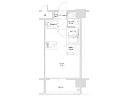 エンクレスト博多PARKSIDE(ワンルーム/8階)の間取り写真